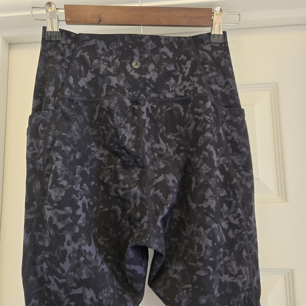 Danskin Petite High Rise Brushed 7/8 Leggings w Pockets Black Gray S - Picture 12 of 16